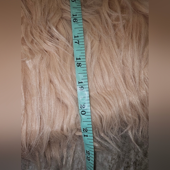 CHASER Faux Fur Moto Jacket Women’s Small – Beige Black Colorblock Shaggy Zip Co - Picture 12 of 13